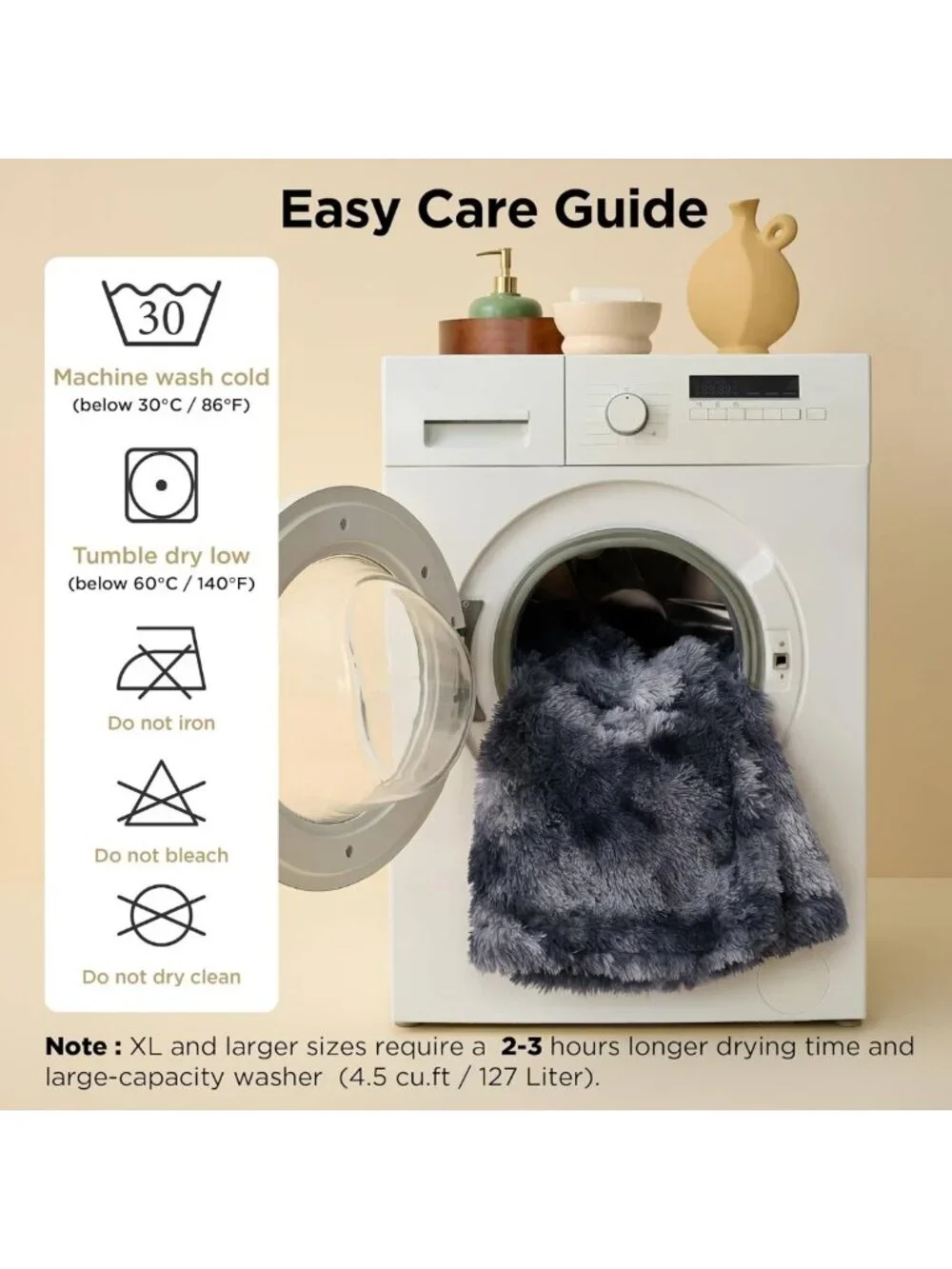 Fluffy Waterproof Dog Blanket for Large Dogs, Washable Faux Fur Pet Throw, 40x50